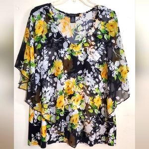 Floral Print double layer shirt